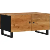 Syfax Mesa de centro madera maciza acacia y contrachapada 80x50x40 cm