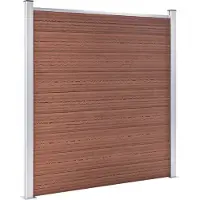 vidaXL Valla para jardín de material compuesto de madera y plástico (WPC), 1045 x 186 cm, color marrón