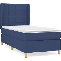 Syfax Cama box spring con colchón tela azul 90x190 cm