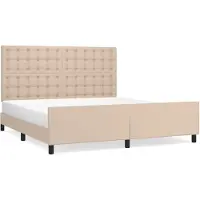 Syfax Estructura cama sin colchón cuero sintético capuchino 160x200cm