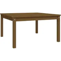 Syfax Mesa de jardín madera maciza pino marrón miel 82,5x82,5x45 cm