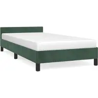 Syfax Estructura cama sin colchón terciopelo verde oscuro 100x200 cm