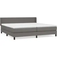 Syfax Cama box spring con colchón cuero sintético gris 200x200 cm