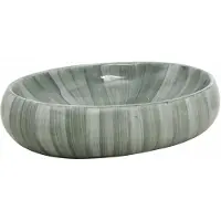 Syfax Lavabo sobre encimera ovalado cerámica verde 59x40x15 cm