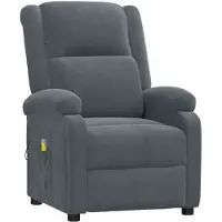Syfax Sillón de masaje terciopelo gris oscuro