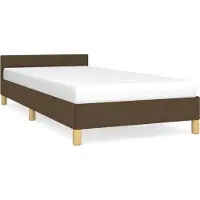 Syfax Estructura de cama sin colchón tela marrón oscuro 100x200 cm