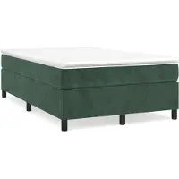 Syfax Cama box spring con colchón terciopelo verde oscuro 120x200 cm