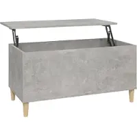 Syfax Mesa de centro madera contrachapada gris hormigón 90x44,5x45 cm