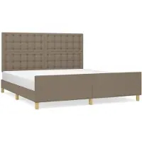 Syfax Estructura de cama con cabecero de tela gris taupe 180x200 cm
