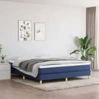Prolenta Maison Exclusive: Base de cama con somier y colchón, color azul, 160x200 cm, material textil