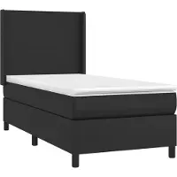 Syfax Cama box spring con colchón cuero sintético 100x200 cm