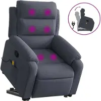 Sonstiges Sillón reclinable de masaje elevable terciopelo gris oscuro