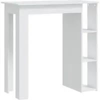 Syfax Mesa bar con estante madera contrachapada blanco 102x50x103,5cm