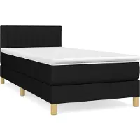 Syfax Cama box spring con colchón tela negro 80x200 cm