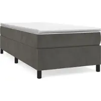 Syfax Cama box spring con colchón terciopelo gris oscuro 80x200 cm