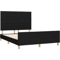 Syfax Cama sin colchón tela negro 140x200 cm