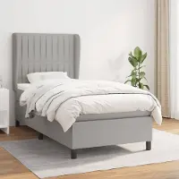 Prolenta Maison Exclusive - Base de cama con somier y colchón, color gris claro, 80 x 200 cm, material textil