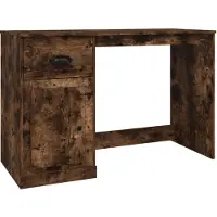Syfax Escritorio y cajón madera contrachapada roble humo 115x50x75 cm
