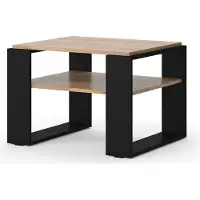 Vicco Mesa de centro Helm Roble dorado 65.6 x 55.8 cm con estante, Model 49992