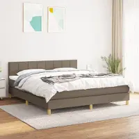 Prolenta Maison Exclusive: Base de cama con somier y colchón color taupe, 180x200 cm, tejido