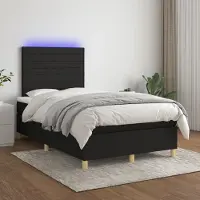 Prolenta Maison Exclusive: Base de cama con somier y colchón, con iluminación LED, color , 120 x 200 cm, tapizada en tela