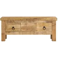 Syfax Mesa de centro de madera maciza de mango 90x45x35 cm