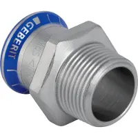 Geberit GE Mapress, acero inoxidable, pieza de transición, diámetro 42 mm, rosca R 5/4, 1 unidad.