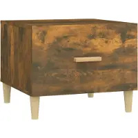 Syfax Mesa de centro madera contrachapada roble ahumado 50x50x40 cm