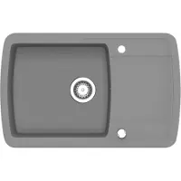 vidaXL Fregadero de granito, un solo seno, color gris
