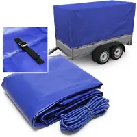 Wiltec Lona de alta calidad para remolques, 207,5 x 114 x 90 cm, lona para remolques con correas de sujeción y banda elástica, lona protectora impermeable y resistente al viento, lona de cobertura 1000D