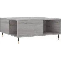 Syfax Mesa de centro madera contrachapada gris Sonoma 80x80x36,5 cm