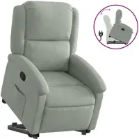Sonstiges Sillón reclinable elevable terciopelo gris claro