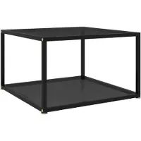 Syfax Mesa de centro negra vidrio templado 60x60x35 cm