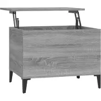 Syfax Mesa de centro madera contrachapada gris Sonoma 60x44,5x45 cm