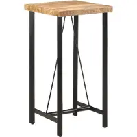 Syfax Mesa alta de hierro y madera maciza de mango 55x55x107 cm