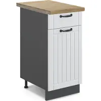 Vicco Mueble bajo de cocina Fame-Line Blanco casa de campo 40 cm , ET Roble, Model 46362