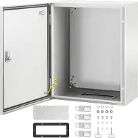 Vevor Caja de acero NEMA, 20 x 16 x 10 pulgadas, caja de acero NEMA 4X, IP66, resistente al agua y al polvo, caja de conexiones eléctricas para uso en interiores y exteriores, con placa de montaje