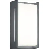 TRIO Lámpara de pared INDUS IP54 227360142, LED, 9W, 3000K, 850 lúmenes, color antracita, 12x23 cm