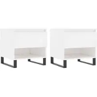 Syfax Mesas centro 2 uds madera ingeniería blanco brillo 50x46x50 cm