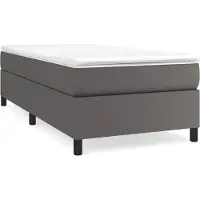 Syfax Estructura de cama con somier cuero sintético gris 80x200 cm