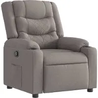 Syfax Sillón reclinable de tela gris taupe