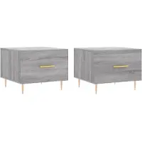 Syfax Mesas de centro 2 uds madera ingeniería gris Sonoma 50x50x40 cm