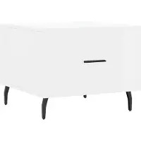 Syfax Mesa de centro madera de ingeniería brillo blanco 50x50x40 cm