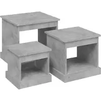 Syfax Mesas de centro 3 uds madera de ingeniería gris hormigón