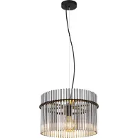Globo Lámpara colgante Gorley, gris humo/negro, Ø 40 cm, cristal, E27