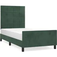 Syfax Estructura cama sin colchón terciopelo verde oscuro 100x200 cm