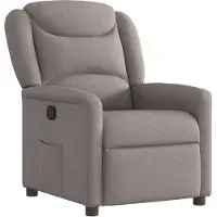 Syfax Sillón reclinable de tela gris taupe