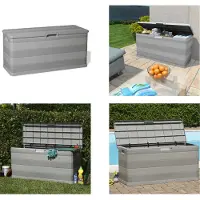 vidaXL Caja de almacenamiento para jardín, color gris, 117 x 45 x 56 cm - Caja de almacenamiento - Cajas de almacenamiento - Caja para cojines de jardín - Cajas para cojines de jardín