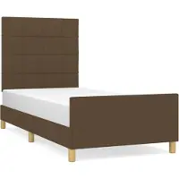 Syfax Estructura de cama sin colchón tela marrón oscuro 100x200 cm