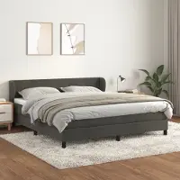 Prolenta Maison Exclusive - Base de cama con somier y colchón, color gris oscuro, 180x200 cm, tapizada en terciopelo